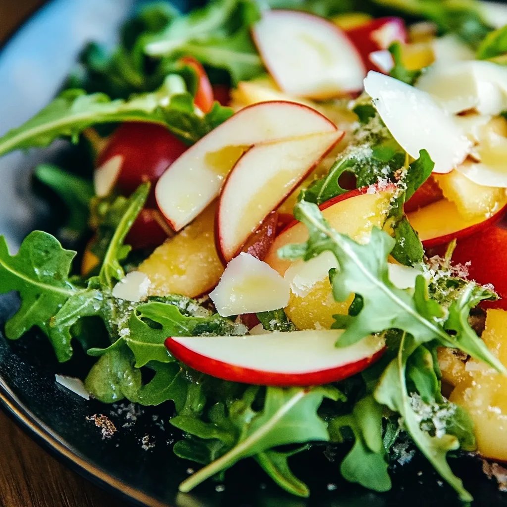Einfacher Rucolasalat mit Apfel und Parmesan