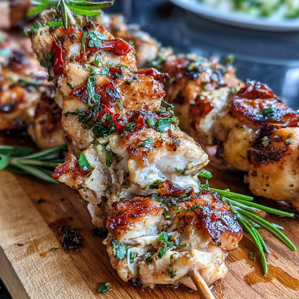 Zitronen Rosmarin Hähnchenspieße