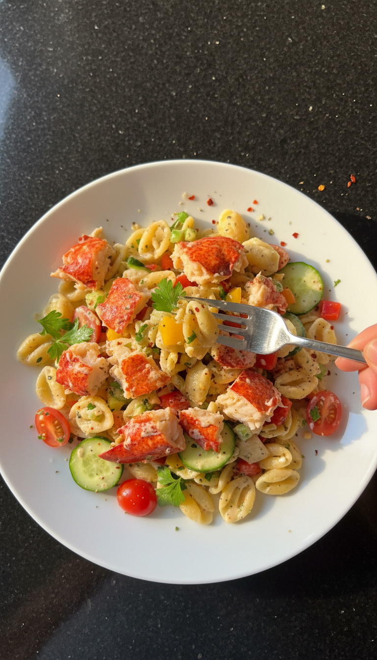 Dekonstruierter Hummer Pasta Salat​