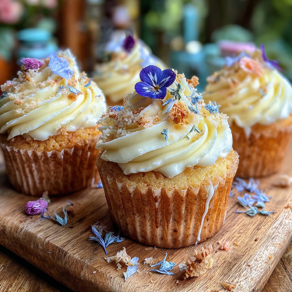 Charmante Garten-Cupcake-Präsentation