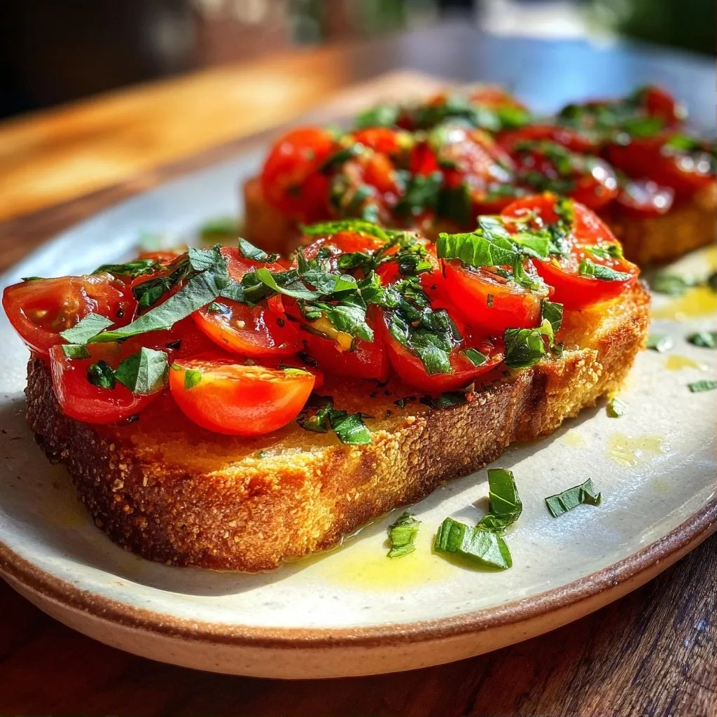 Toast mit Tomate Basilikum