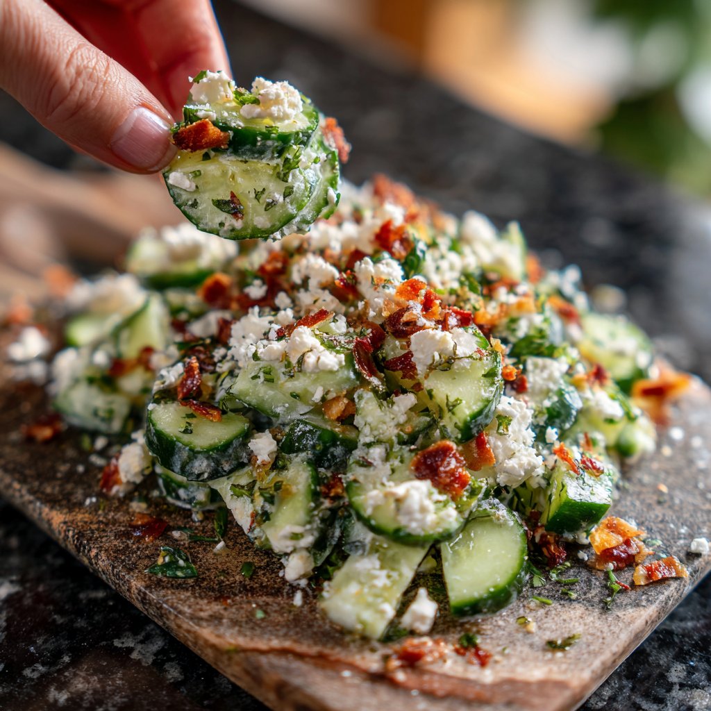 Sommerlicher Gurken-Feta-Salat