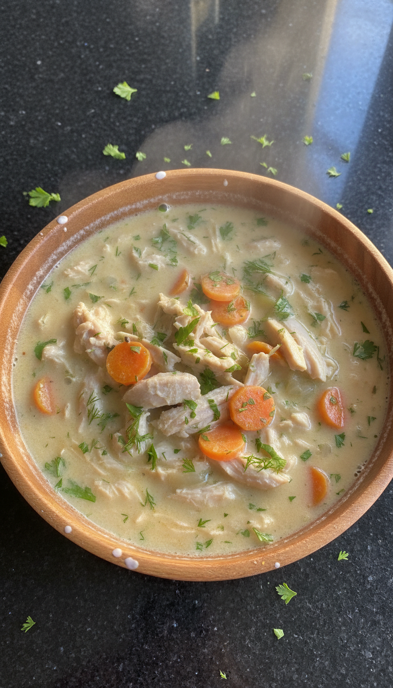 Cremige Hähnchen Suppe Wohlfühlschale