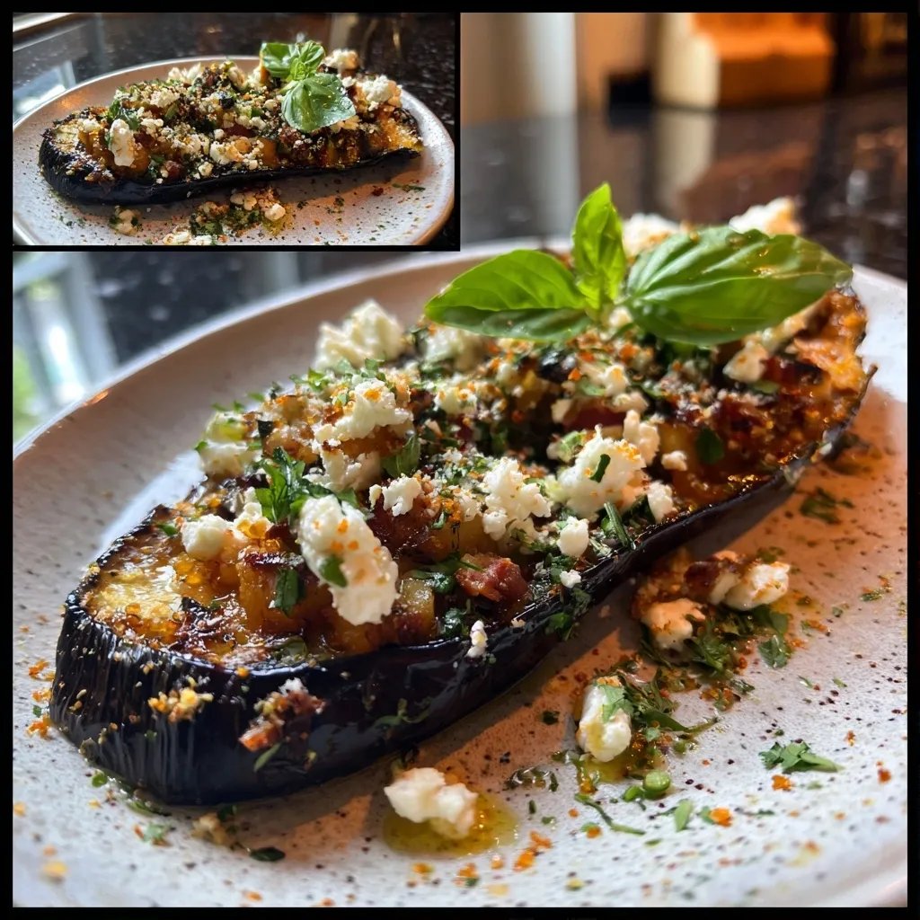 Gebackene Aubergine Mit Feta