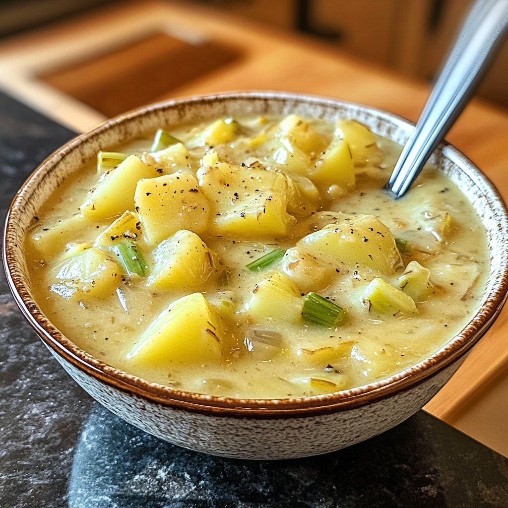 Cremige Kartoffel-Lauch-Suppe für kalte Abende