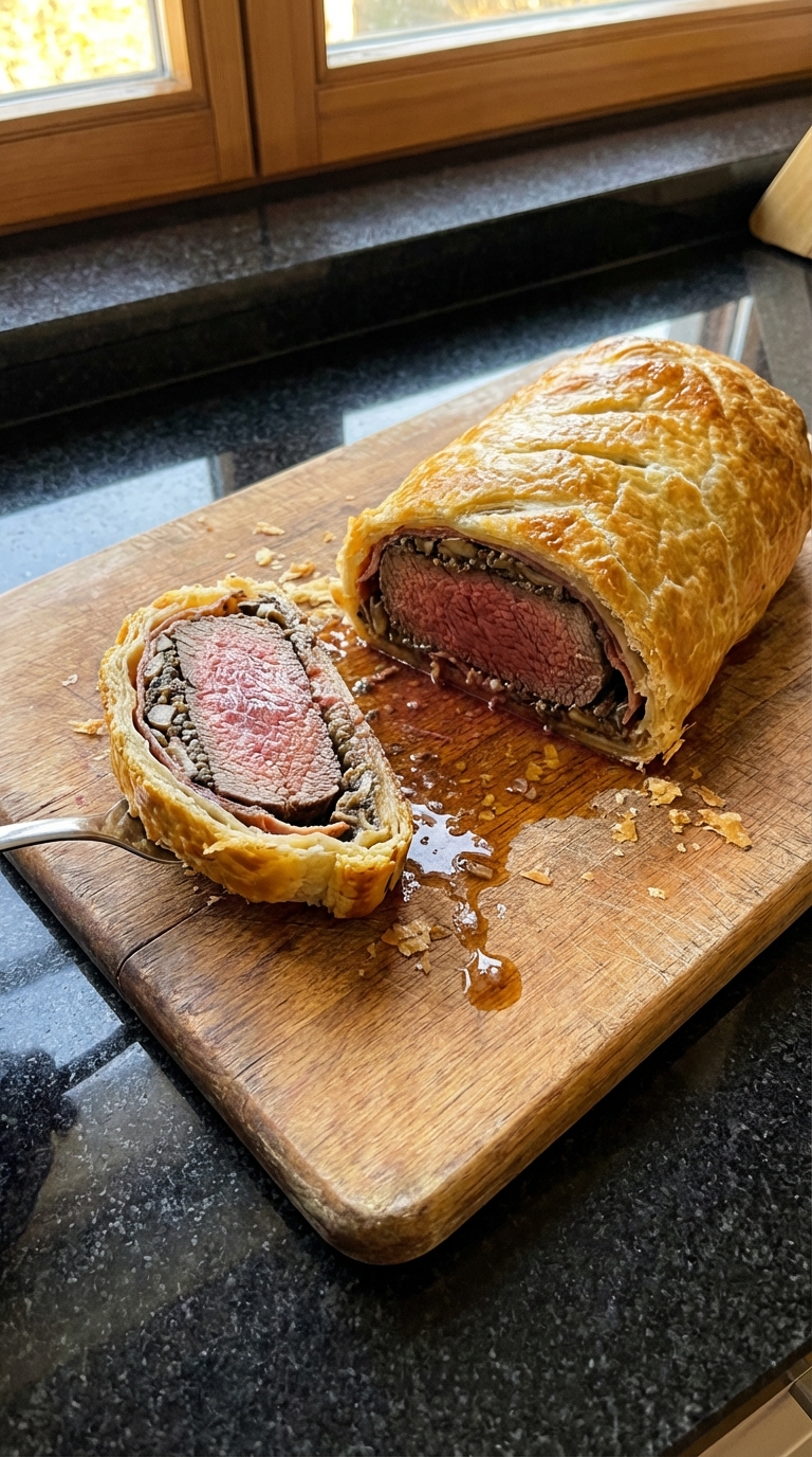 Rind Wellington mit Knoblauch Aioli