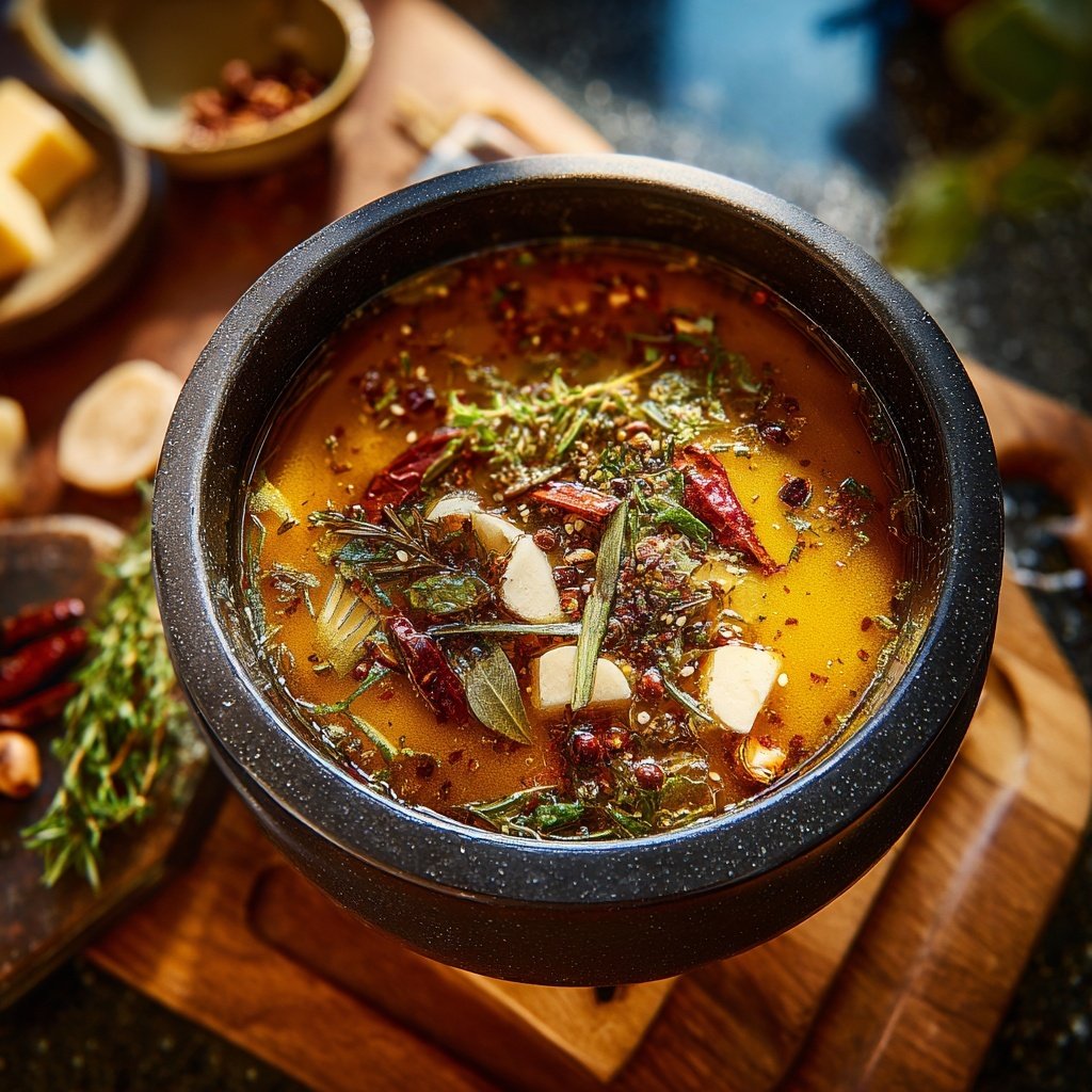 Brühefondue mit asiatischen Gewürzen