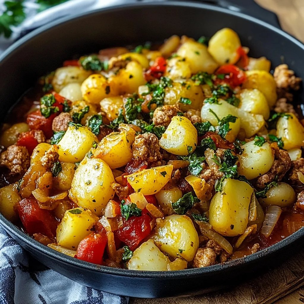 Würzige Kartoffel-Rosenkohl-Pfanne