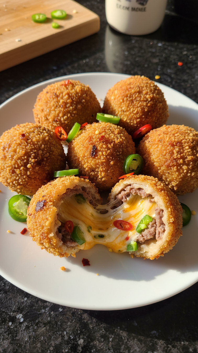 Rindfleisch Käse Jalapeño Bällchen