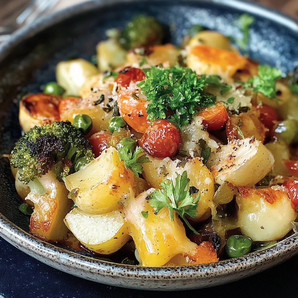 Kartoffel-Rosenkohl-Auflauf mit Speck