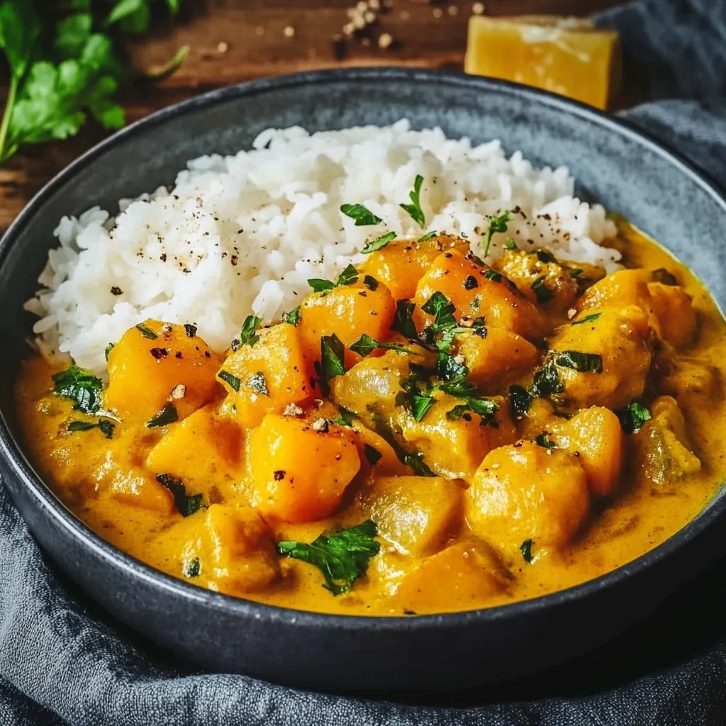 Kürbis Curry mit Kokosmilch