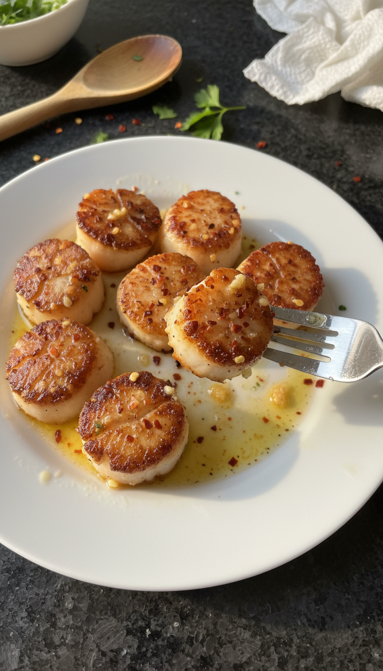 Extrem Scharfe Gebratene Jakobsmuscheln​