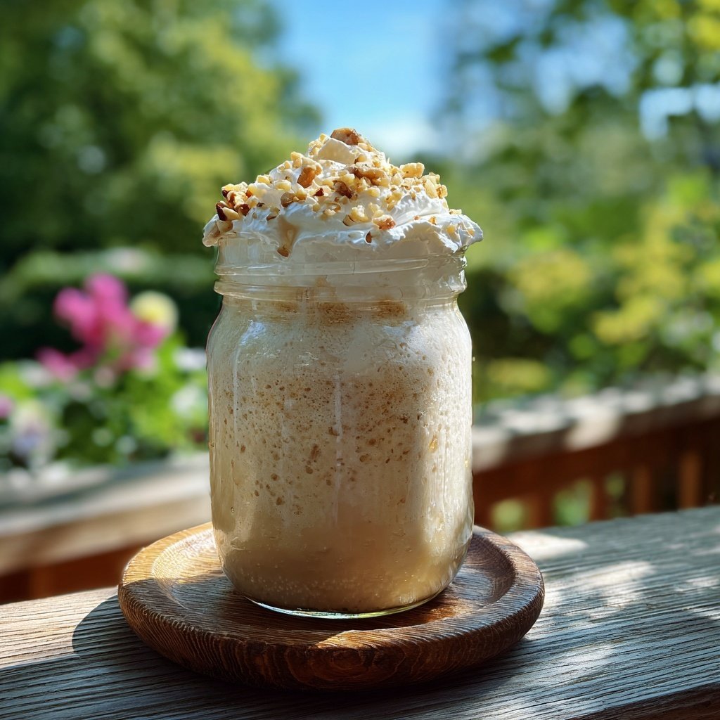 Eisgekühlter Vanille-Nuss-Frappe