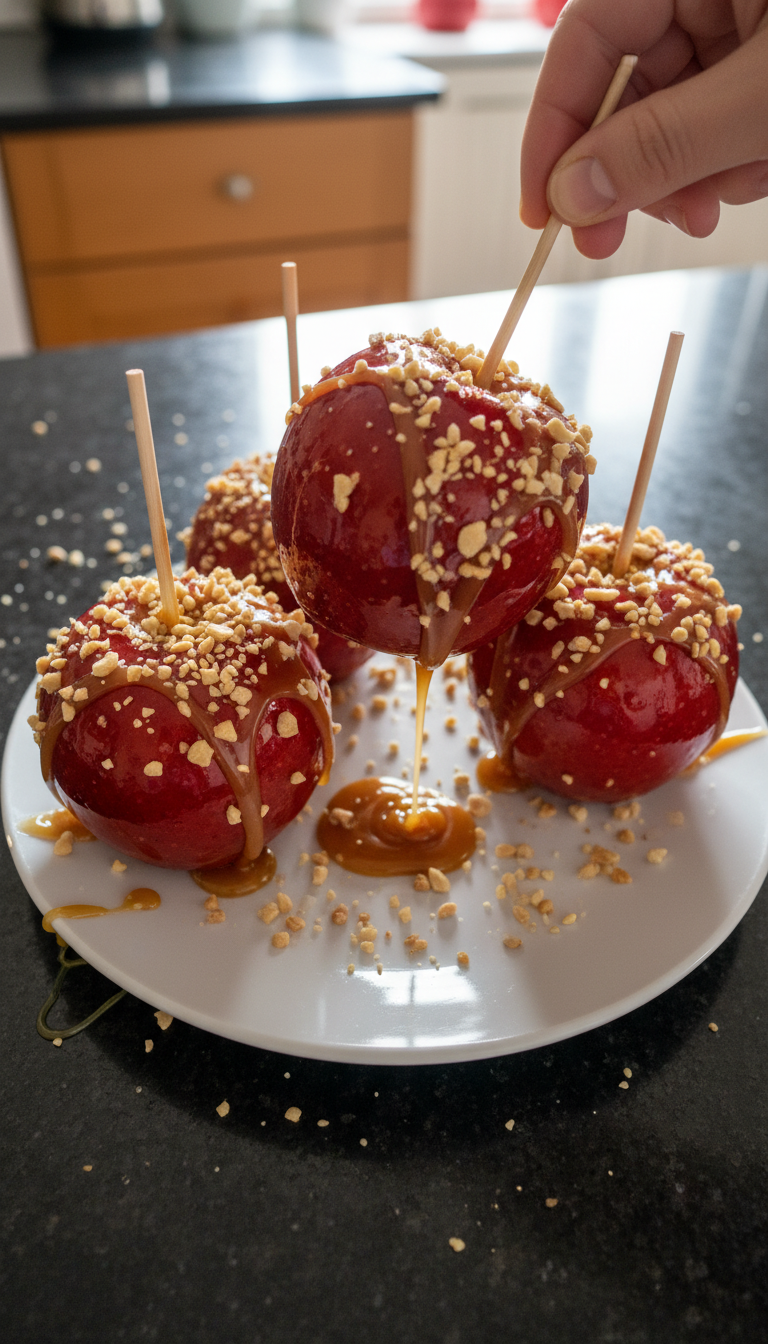 Mit Karamell Beträufelte Liebesäpfel​