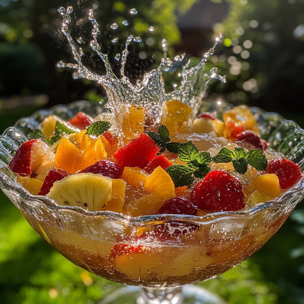 Klassische Silvester Bowle mit Früchten