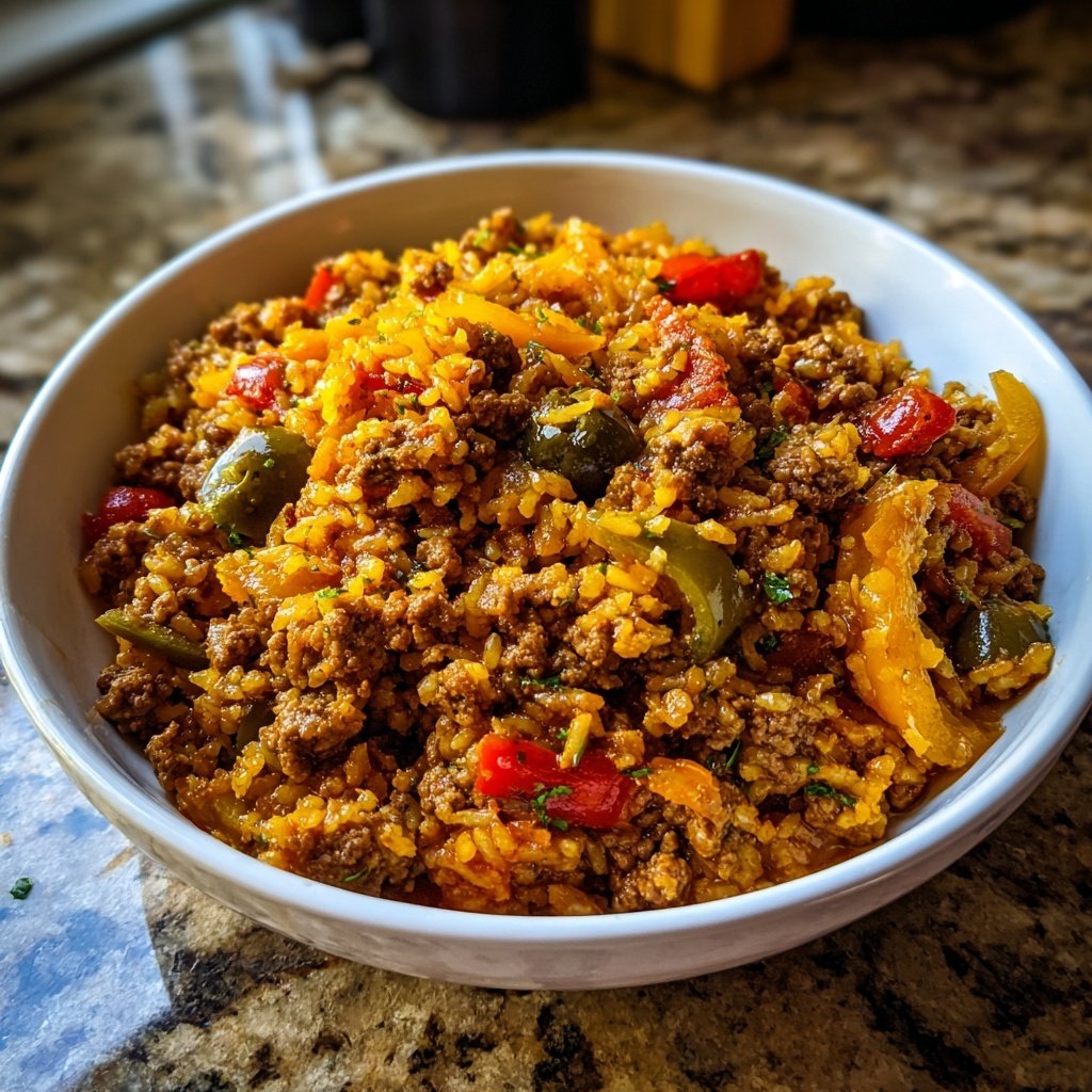 Stovetop Picadillo Spanisches Rind Reis