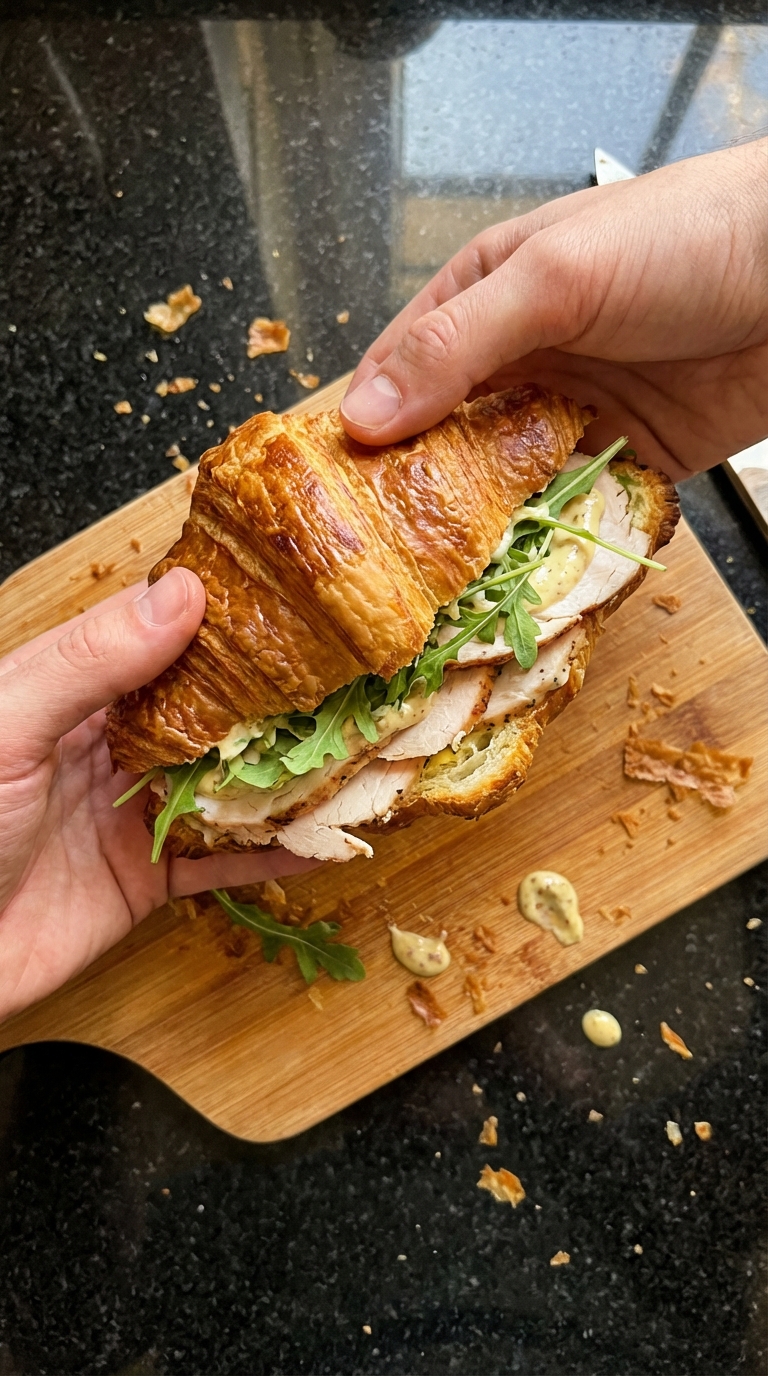 Sauerteig Croissant Sandwich mit Pute​