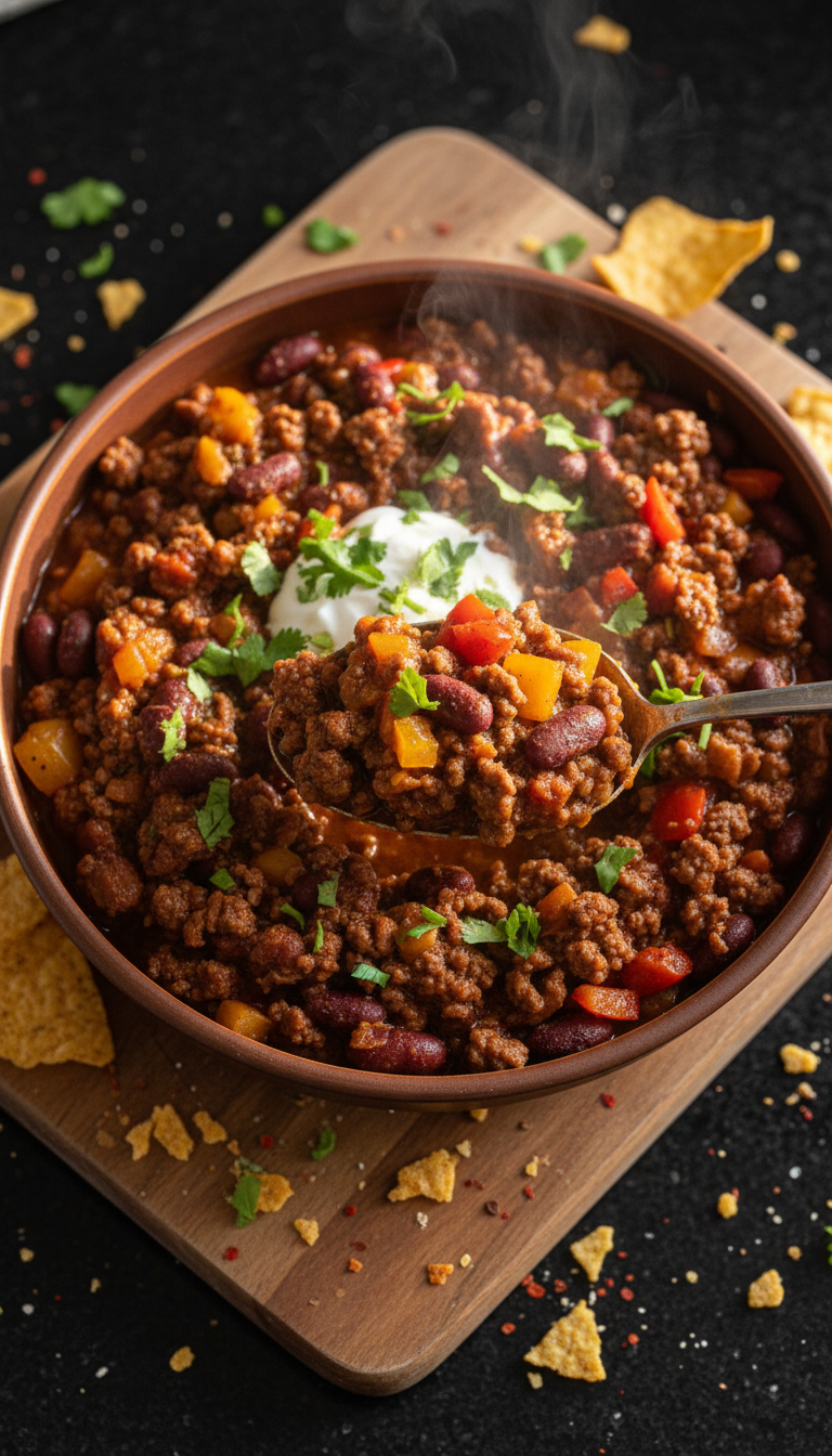 Schnelles Chili mit Hackfleisch