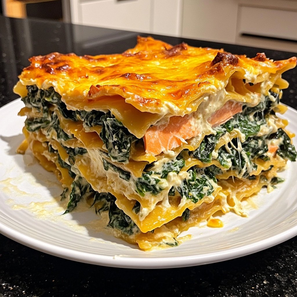 Spinat-Lachs-Lasagne für die Feiertage