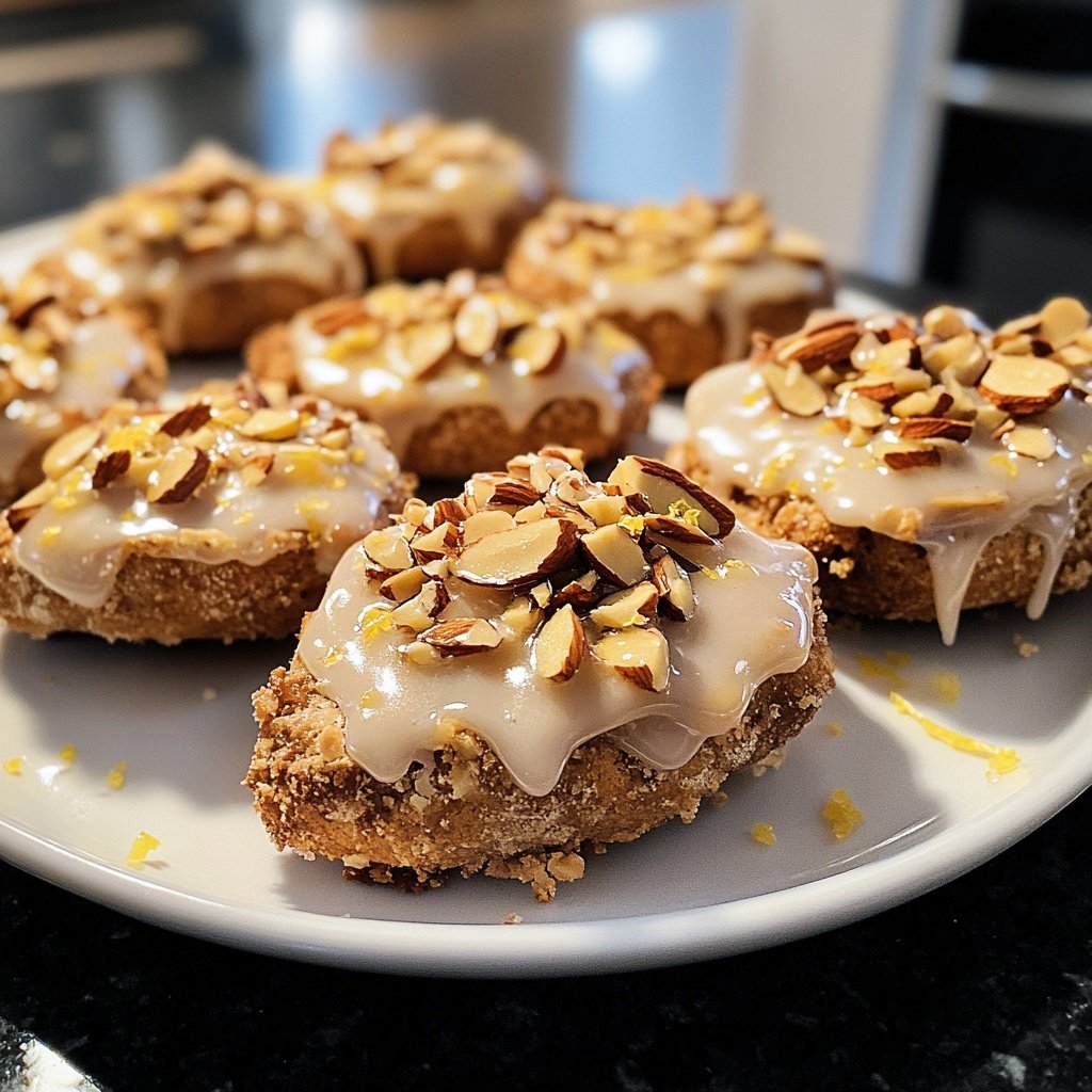 Zimtsterne mit Mandeln und Zitronenguss