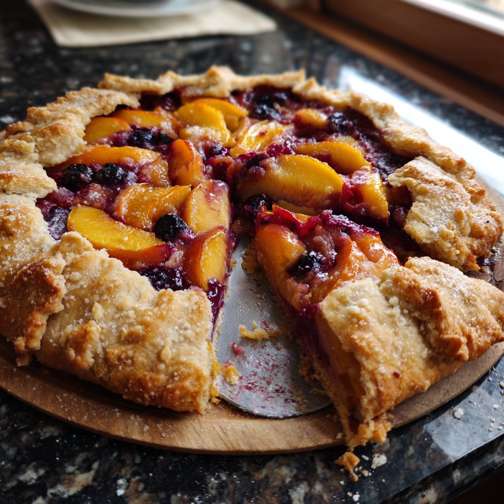 Pfirsich-Blaubeer-Galette