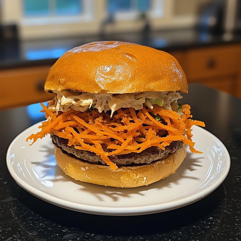 Knödel Burger mit Rotkohl Salat