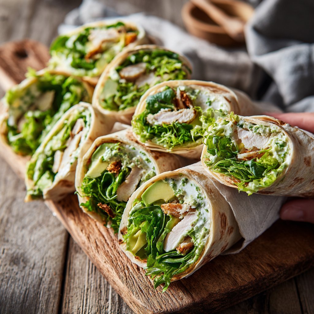 Puten-Avocado-Grüne Göttin-Wraps