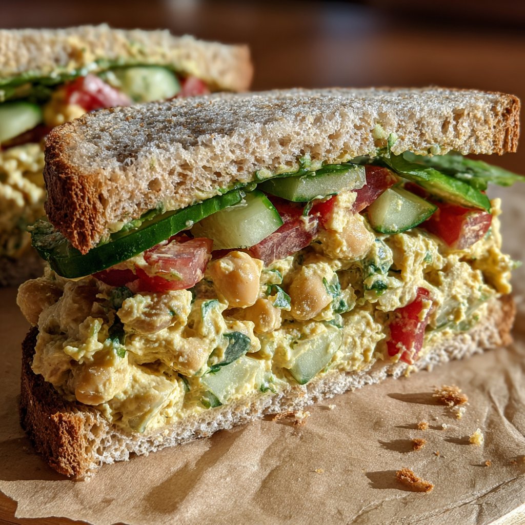 Befriedigendes Kichererbsensalat-Sandwich