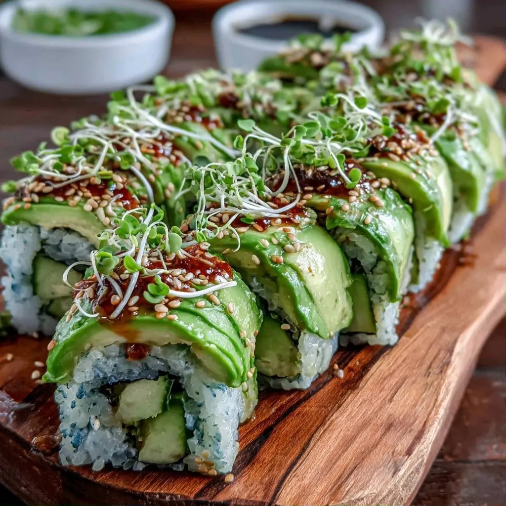 Avocado Gurke Sushi Rollen