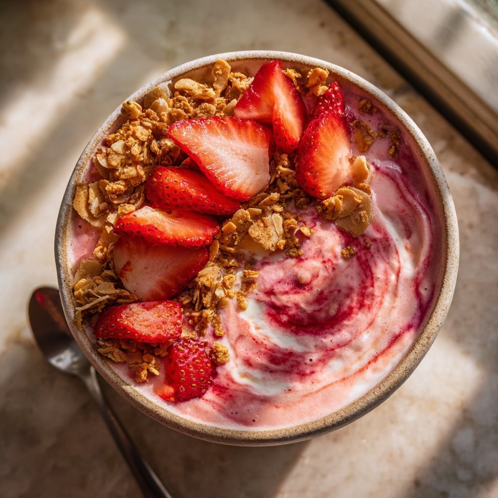 Erdbeer Cheesecake Smoothie Bowl