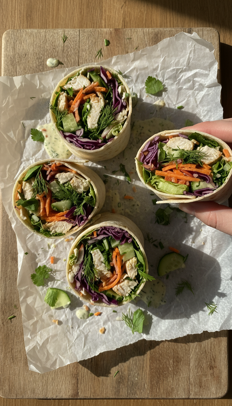 Kräuter Hähnchen Salat Wraps​